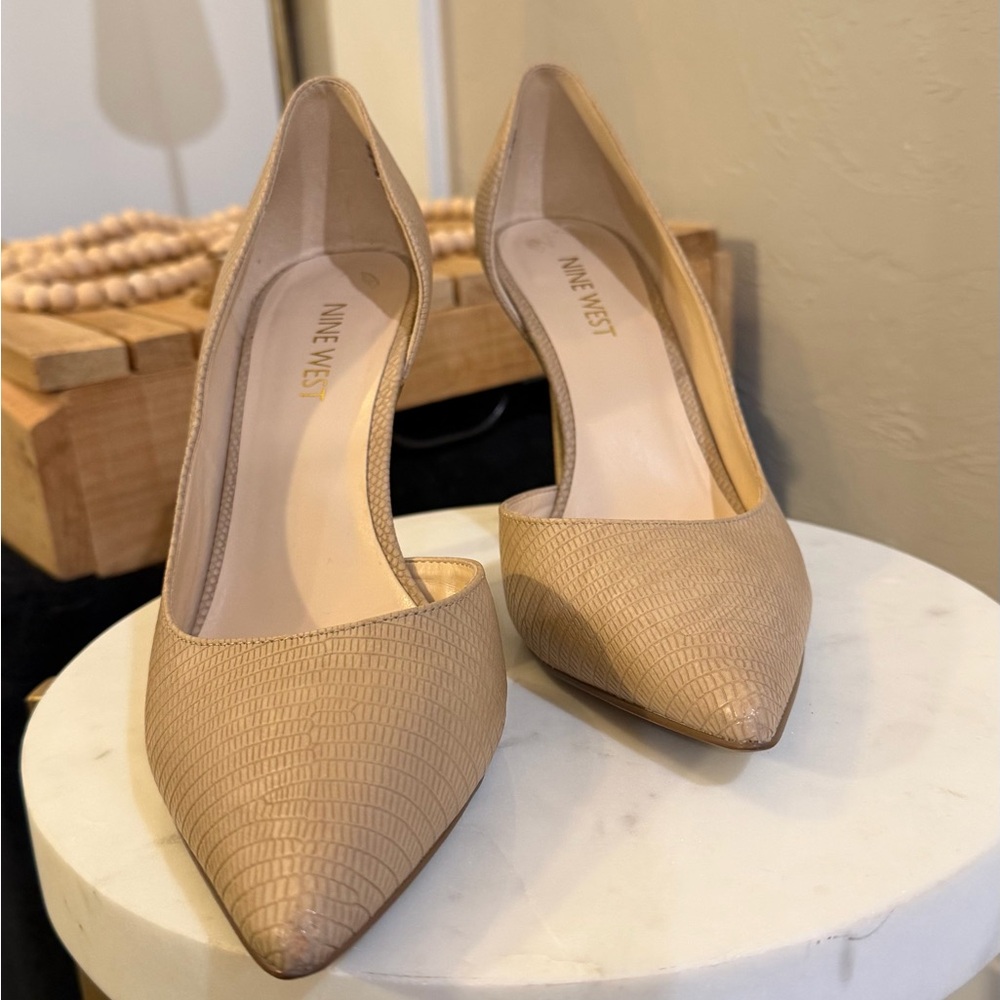 Nine West Beige Textured Heels